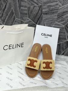 Celine Triomphe Woody Flats Brown For Woman With Original Box And Carry Bag