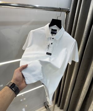 Versace Couture White Logo Print Imported Polo T-Shirt
