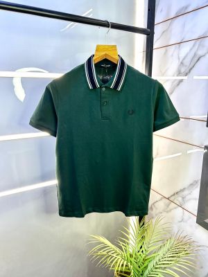 Fred Perry Green Polo Premium Collar Neck T-shirt F2662-GR