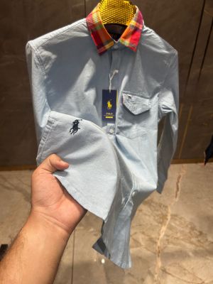RALPH LAURE_N POLO SKY BLUE PREMIUM COLLAR WORK SHIRT