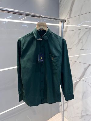 Ralph Laure n Bottle Green Premium Shirt Linen With custom Branded Button Tagging And Brand Packing 2598