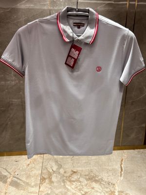 SALE BALLY PREMIUM GREY RED PIPING POLO TSHIRT