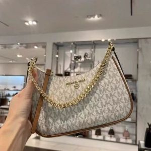 Michael_Kors_MK_Jet_Set_Charm_Small_Logo_Pochette_With_OG_Box_(5575_Beige_Brown)