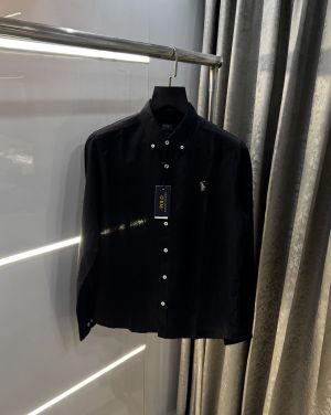 Ralph  Lauren Cotton Linen Black Premium Shirt