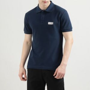 Versace Navy Imported Metal Logo Collar Neck Premium Polo T-shirt F2638-NY