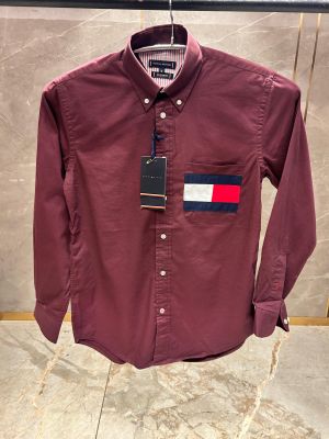 TOMMY HILFIGE_R MAROON PREMIUM EMBROIDER SHIRT