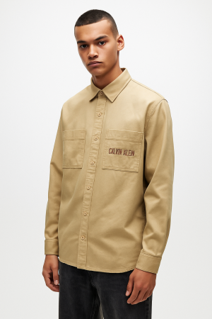 CALVIN KLEI_N BEIGE PREMIUM DOUBLE POCKET SHIRT