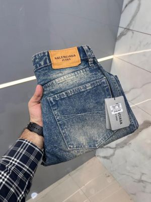 Balenciag A Premium Imported Stretchable Lycra Fabric Straight Fit Denim with Embroidered Logo 2583