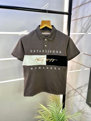 Tommy_Hilfiger Brown Embroidery Print Premium Polo T-shirt F2459-BR