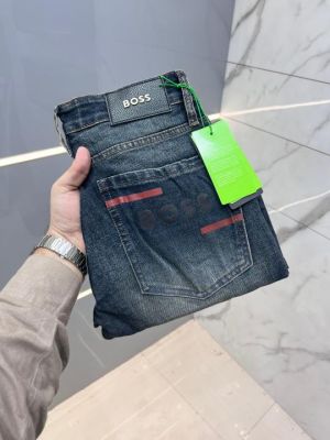 Hugo Bos s Dark Shade Premium Imported Stretchable Lycra Fabric Boot Cut Denim with Emboss Design 2690