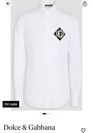 SALE DOLCE & GABBAN_A DESIGNER WHITE EMROIDER SHIRT