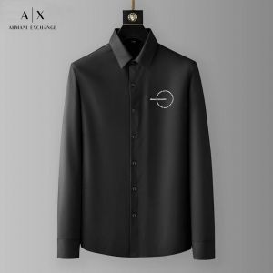 Arman i Exchange Black Premium Emboss Logo Giza Cotton Fabric Shirt With custom Branded Button Tagging And Brand Packing 2905