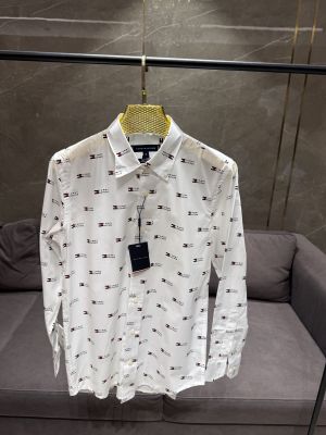 TOMMY HILFIGE_R WHITE PRINTED PREMIUM WHITE SHIRT