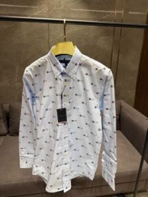 SALE TOMMY HILFIGE_R SKY BLUE PRINTED PREMIUM SHIRT