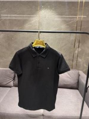 SALE TOMMY HILFIGE_R BLACK PREMIUM STRETCH POLO