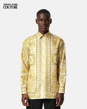 Versace Bandana Couture Box Pack Full Sleeves Shirt Yellow