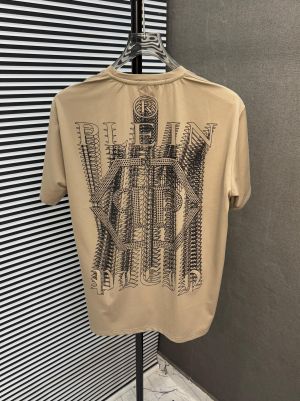 PHILIPP PLEIN BADGE 100% IMPORTED FABRIC FRONT & BACK STONE WORK CURRENT STORE ARTICLE VERY PREMIUM ROUND NECK TSHIRT 277