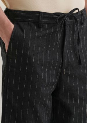 Zar a Black Stripes Premium Classic Linen Pant