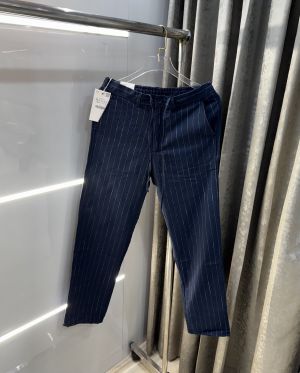 Zar a Navy Blue Stripes Premium Classic Linen Pant