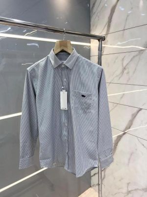 Lacost e Dark Grey Premium Shirt Oxford Cotton With custom Branded Button Tagging And Brand Poly Bag 2807
