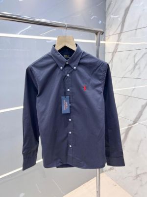 Ralph Laure n Light Navy Premium Shirt Peach Twill Cotton Fabric With custom Branded Button Tagging and Poly Bag 2776