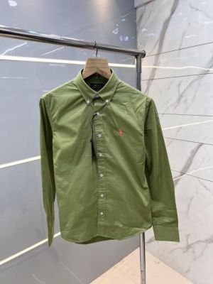 Ralph Laure n Mehdi Green Premium Shirt Peach Twill Cotton Fabric With custom Branded Button Tagging and Poly Bag 2768