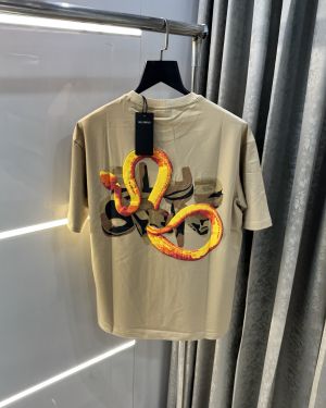 Bluorng Beige Embossed Print Imported Oversized T-Shirt