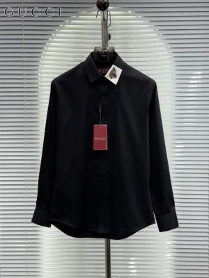 Gucc_i Collar Tiger Diamond Box Pack Full Sleeves Shirt Black