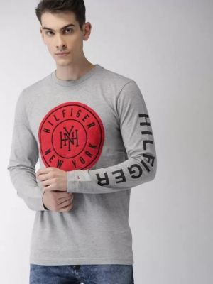 SALE Tommy_Hilfiger round neck full sleeve tshirt - (122) No Return No Exchange On This Product 