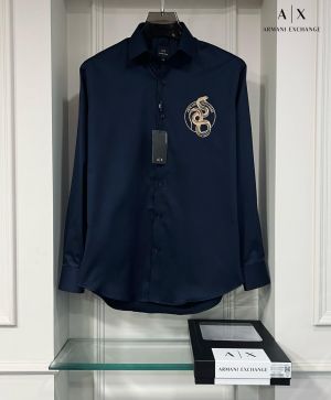 Arman i Exchange Navy Blue Snake Print Shirt With Premium Box Packing And Carry Bag