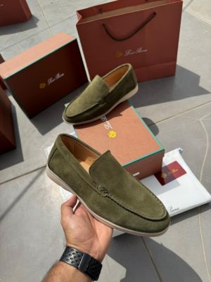 Loro Piano 18068 Green Loafers
