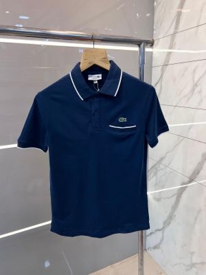Lacost e Premium Imported Polo T shirt Front Pocket Style With Collar Design Navy 2308
