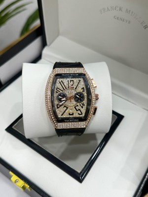 FRANCCK MULLER VANGUARD CHRONOGRAPH FULLY PAVED WITH DIAMONDS