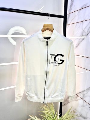 Dolce & Gabban a Imported White Super Premium Zipper Jacket F2137-WHI-M