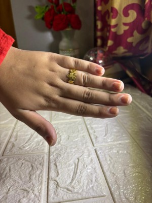 Flower ring anti tarnished