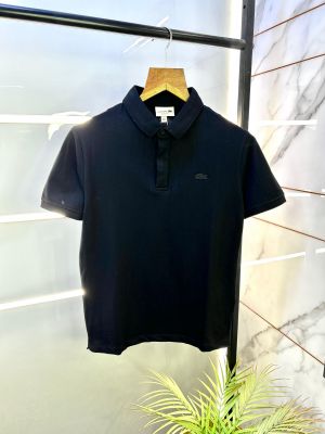 Lacost e Black Polo Premium Collar Neck T-shirt F2676-BL