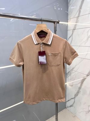 Gucc i Beige Premium Polo T shirt With 240 gsm interlock cotton lycra fabric and Collar Design 2429