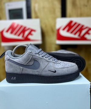 Nik_e Airforce 1 low 07 lv8 Reflective Swoosh Cool Grey Men Shoes