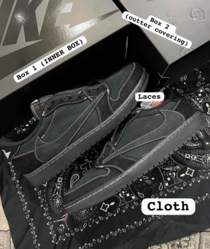 Travis Scott x Air Jordan 1 Low  Black Phantom