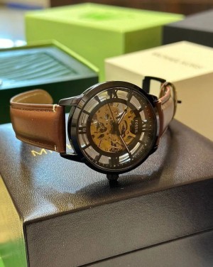 Fossi l Townsman Automatic Dark Brown Leather Watch Fossi l Townsman Automatic Dark Brown Leather Watch