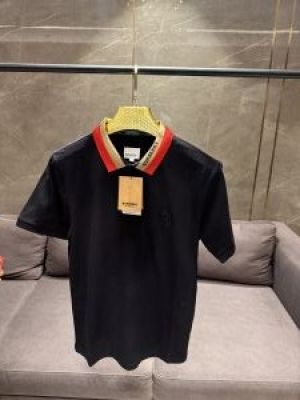 BURBERR_Y BLACK PREMIUM IMPORTED COLLAR POLO