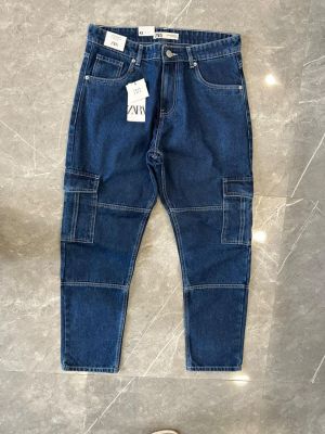 ZAR_A BLUE DENIM CARGO PREMIUM POCKETS
