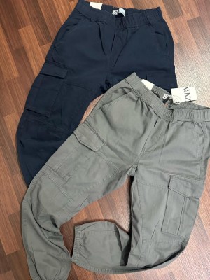 ZAR-A NAVY GREY CARGO JOGGERS 6 POCKETS 