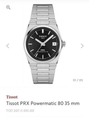 Tissot Prx Powermatic 80 Black 35mm Authentic Quality With OG Box