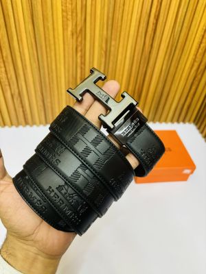 HERMES FULL BLACK PREMIUM QUALITY REVERSIBLE BELT