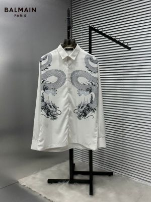 BALMAI_N WHITE PRINTED PREMIUM IMPORTED SHIRT WITH BOX 