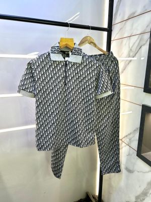 Christian Dio r Grey Imported Monogram Print Premium Track Suit Brand Carry Bag Packing F2762-GY