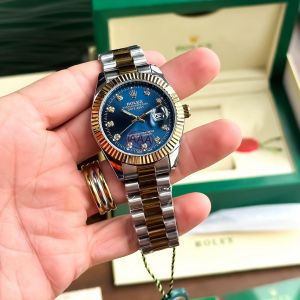 Role_x oyster perpetual date just two tone blue