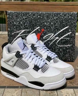Air Jordan Retro 4 Military Black For Mens Semi UA