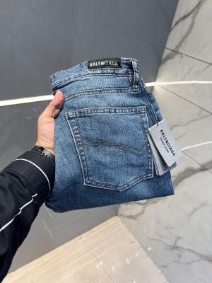 Balenciag a Light Shade Premium Imported Stretchable Lycra Fabric Boot Cut Denim with Embroidered Design 2954